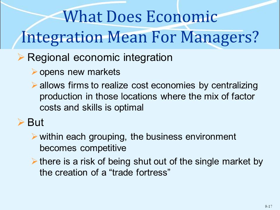 What Does Economic Integration Mean For Managers