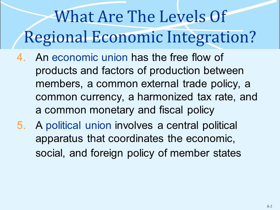 What Are The Levels Of Regional Economic Integration