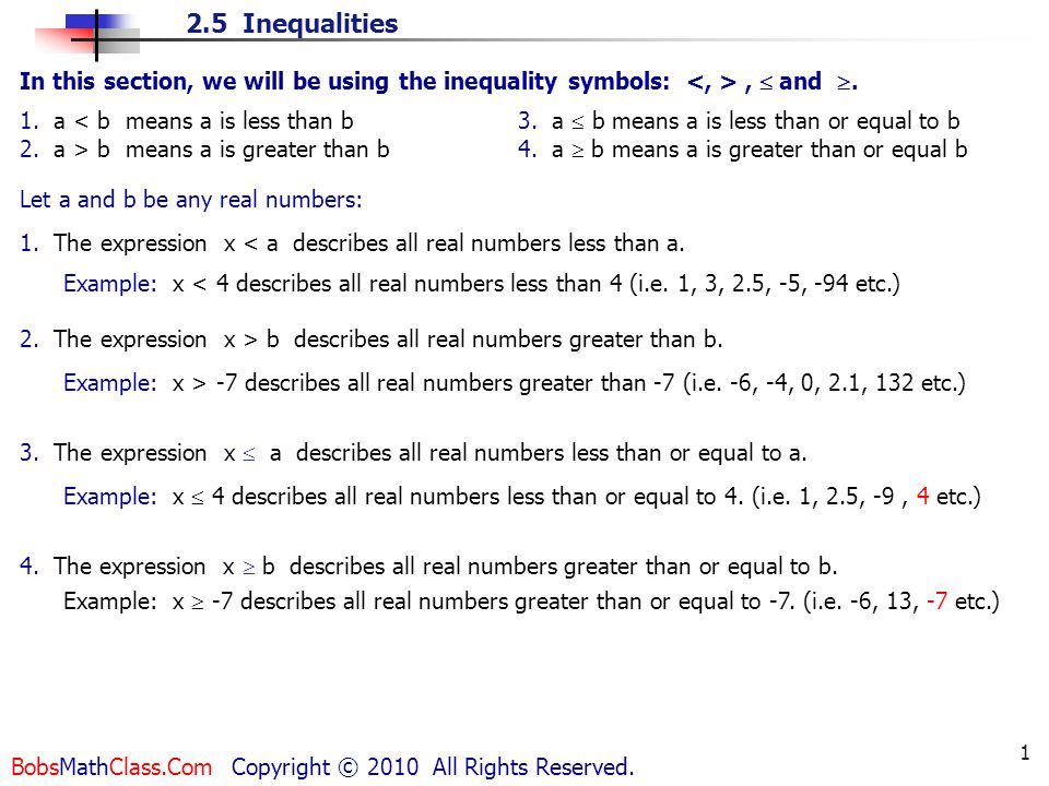 1 A B Means A Is Less Than B Ppt Video Online Download