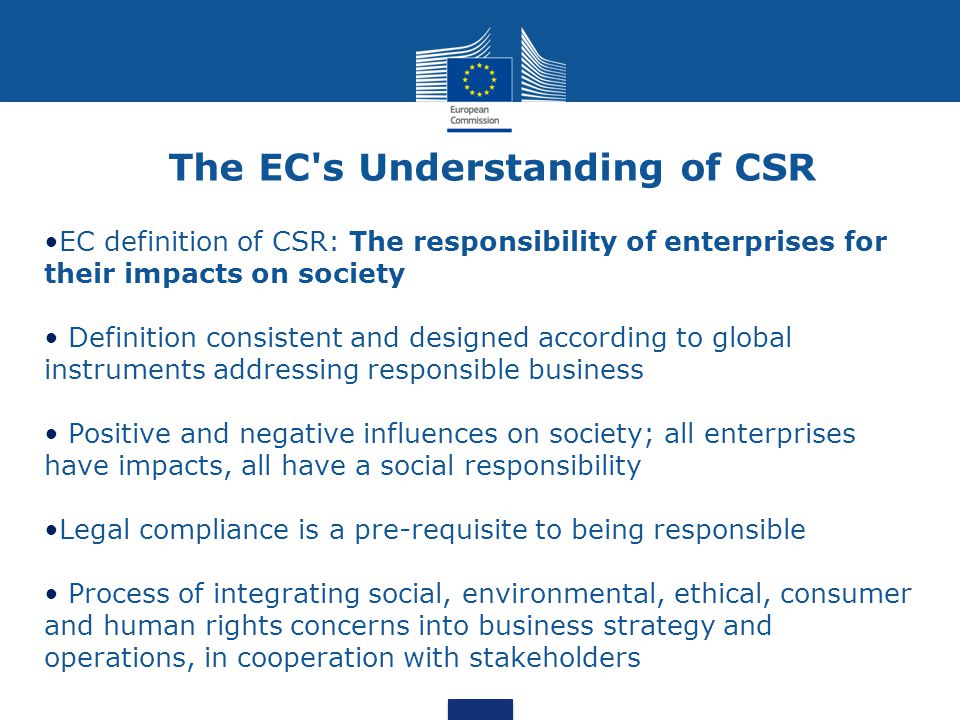 The EC s Understanding of CSR
