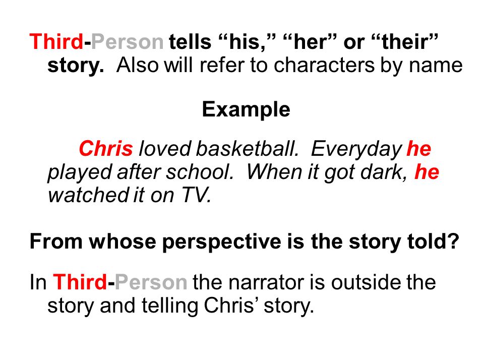 Third-Person tells his, her or their story