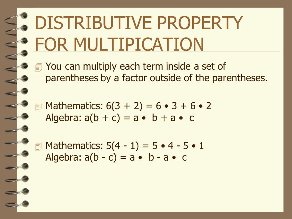 DISTRIBUTIVE PROPERTY FOR MULTIPICATION