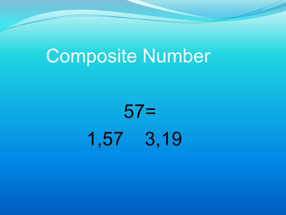 Composite Number 57= 1,57 3,19