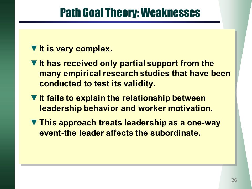 Path Goal Theory: Weaknesses