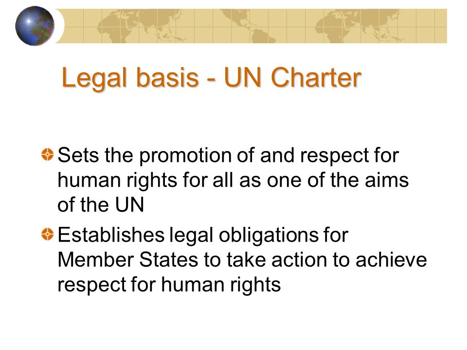 Legal basis - UN Charter