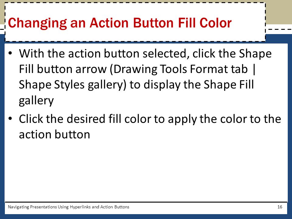 Changing an Action Button Fill Color