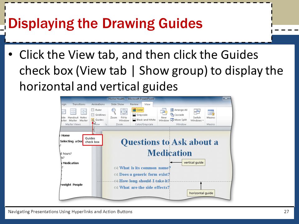Displaying the Drawing Guides