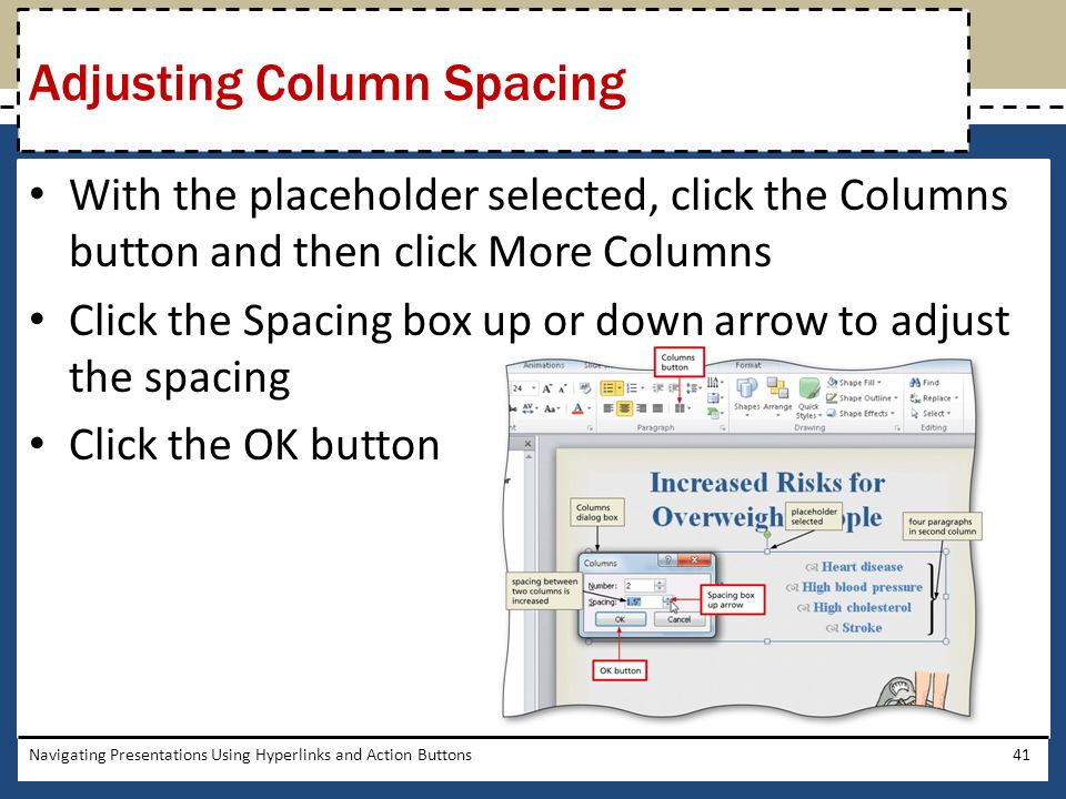 Adjusting Column Spacing