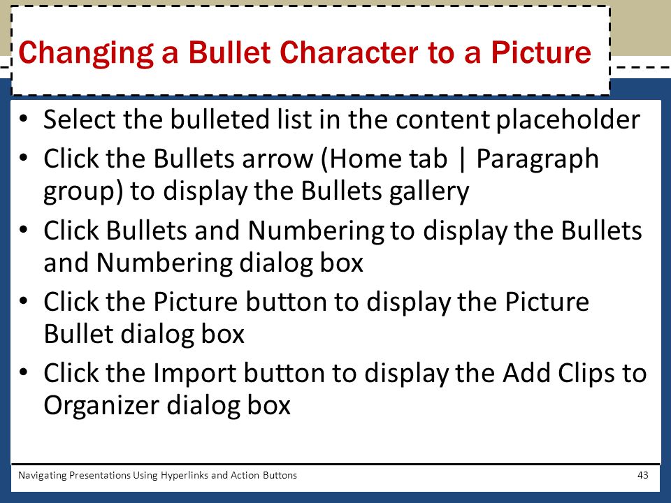 Changing a Bullet Character to a Picture