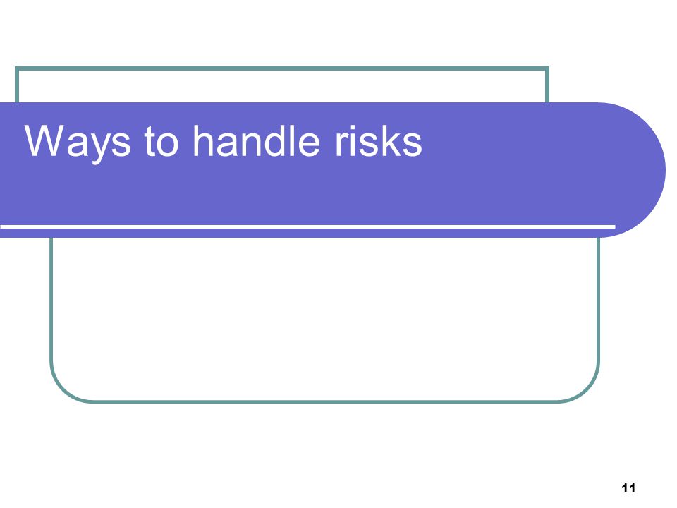 Ways to handle risks