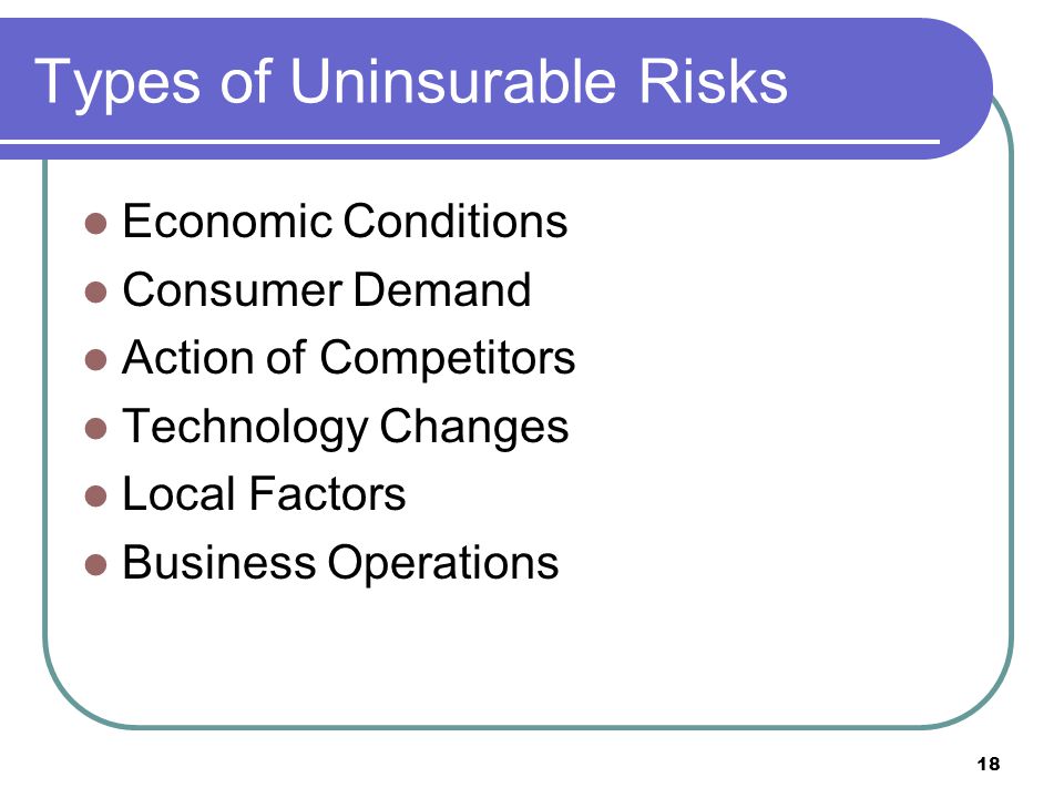 Types of Uninsurable Risks
