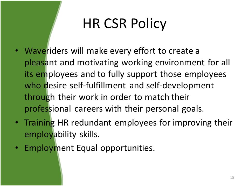 HR CSR Policy