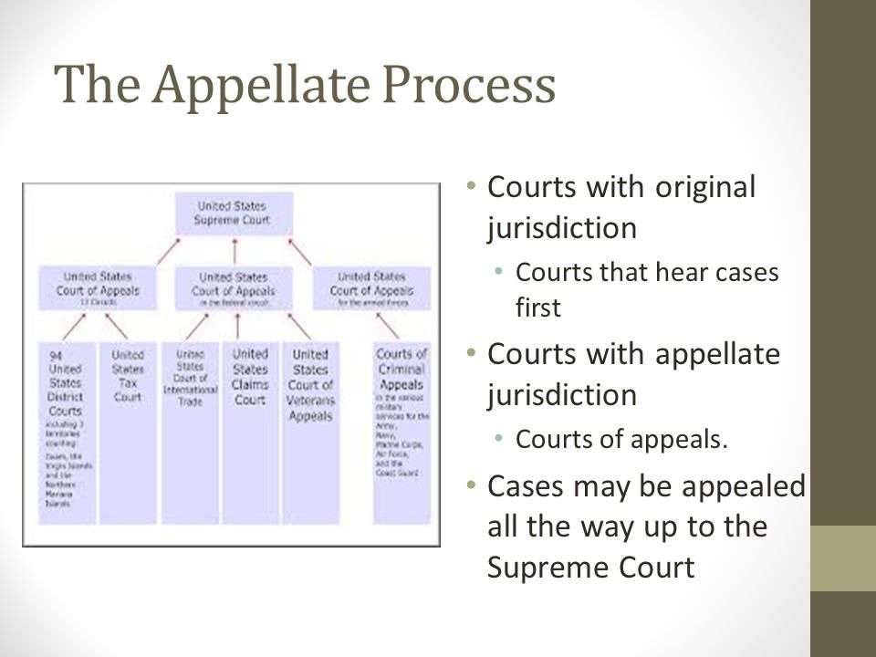 The Appellate Process Courts with original jurisdiction