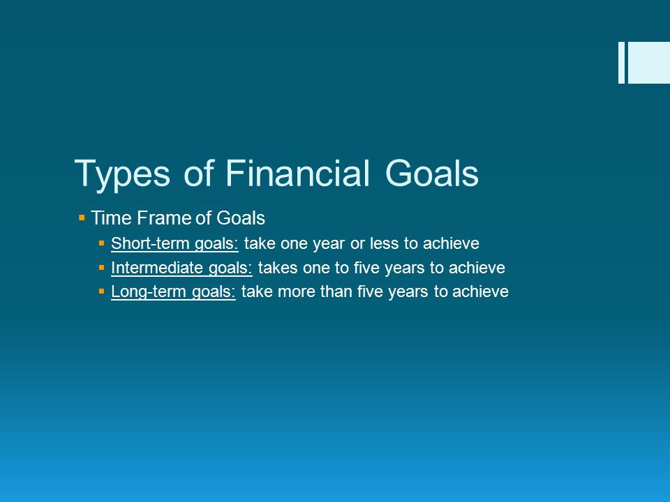 Types of Financial Goals