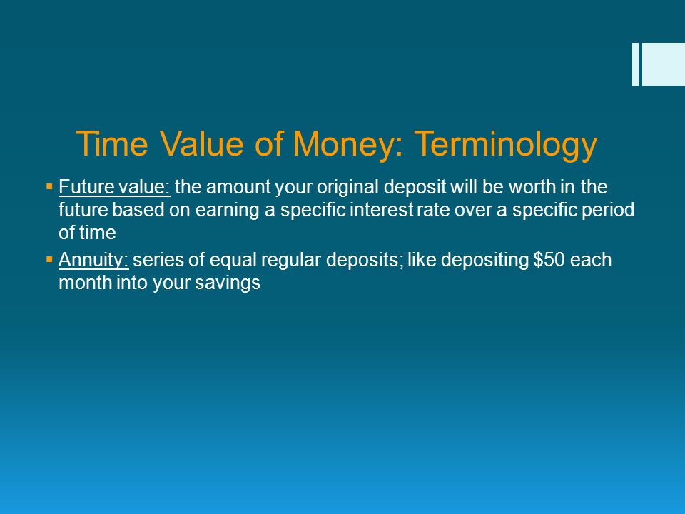 Time Value of Money: Terminology