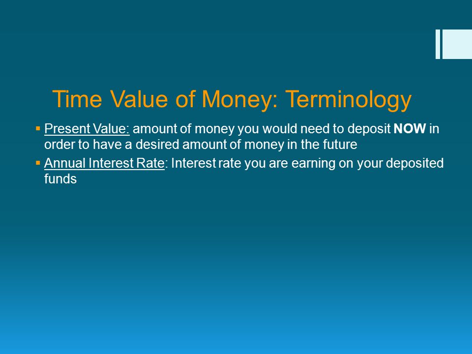 Time Value of Money: Terminology