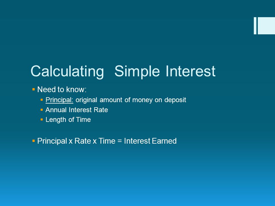 Calculating Simple Interest
