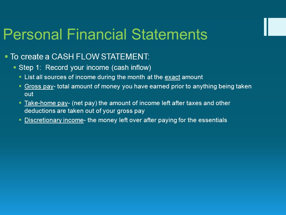 Personal Financial Statements