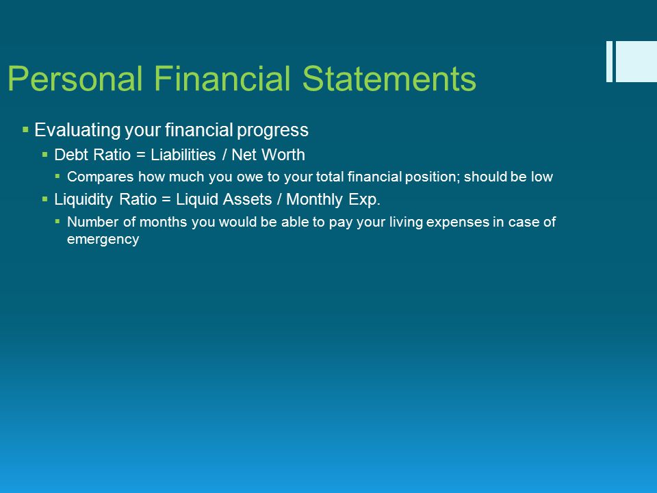 Personal Financial Statements