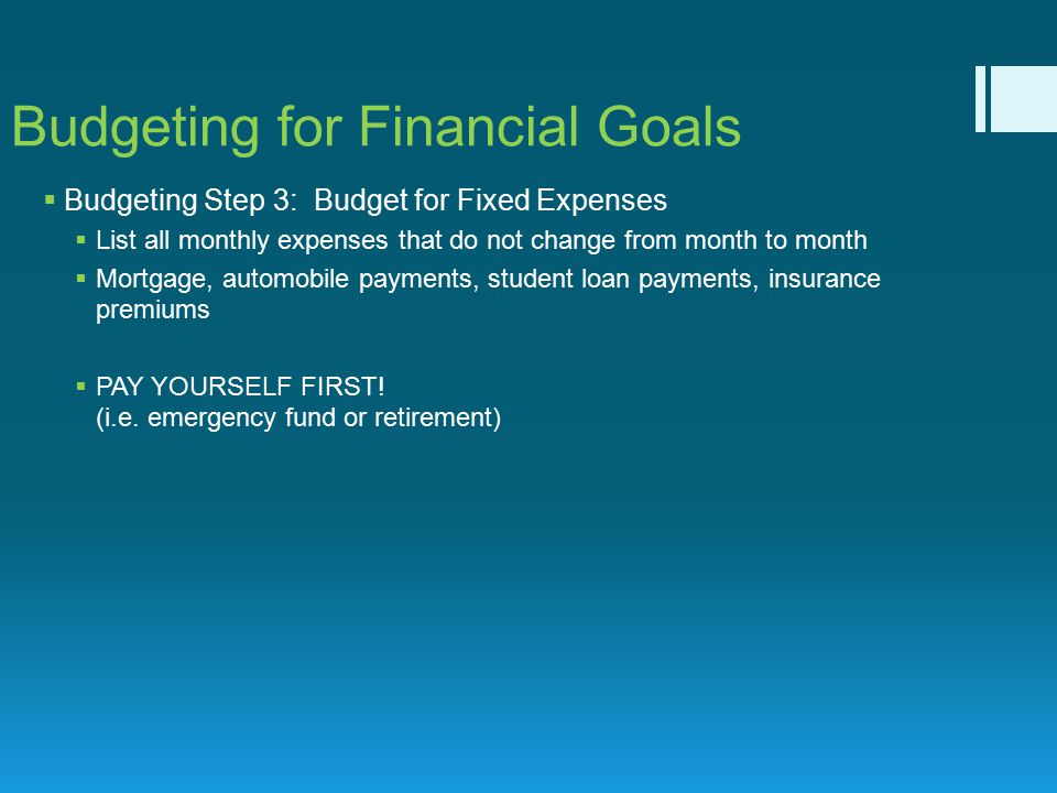Budgeting for Financial Goals
