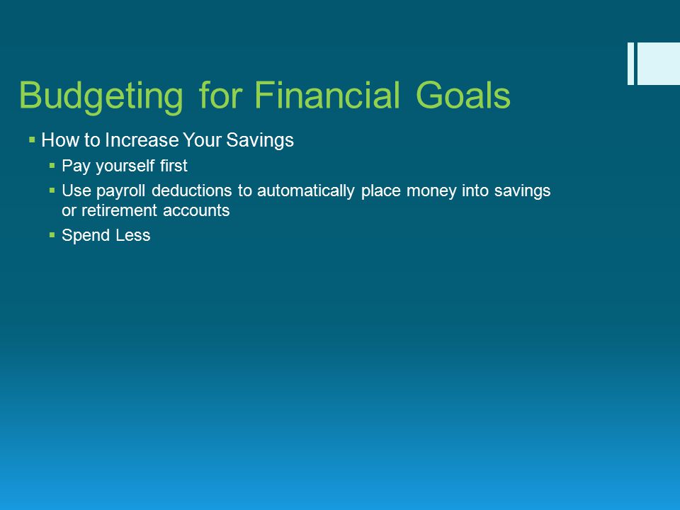 Budgeting for Financial Goals