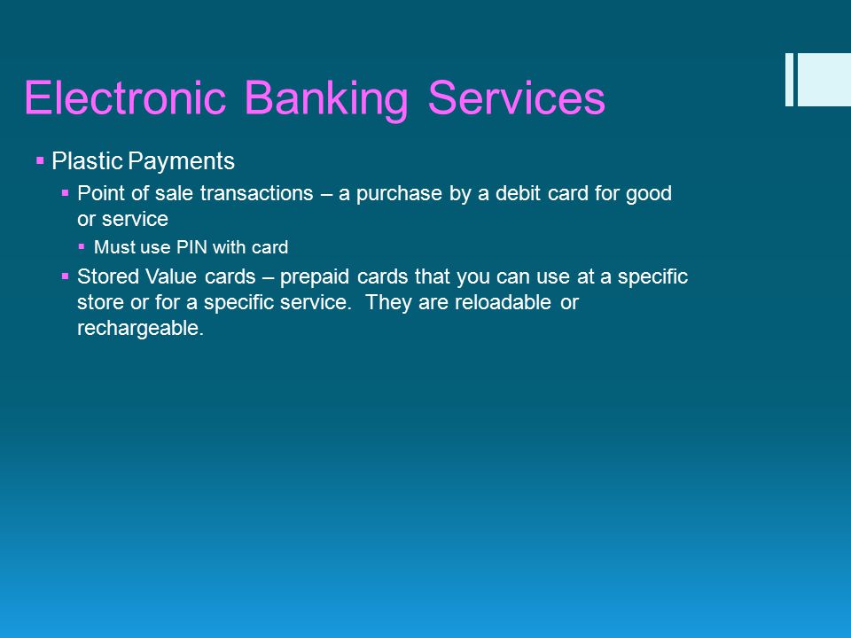 Electronic Banking Services