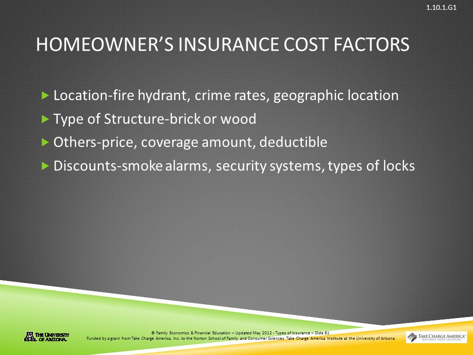 Homeowner’s insurance cost factors
