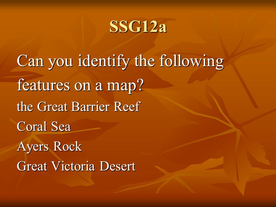 Can you identify the following features on a map