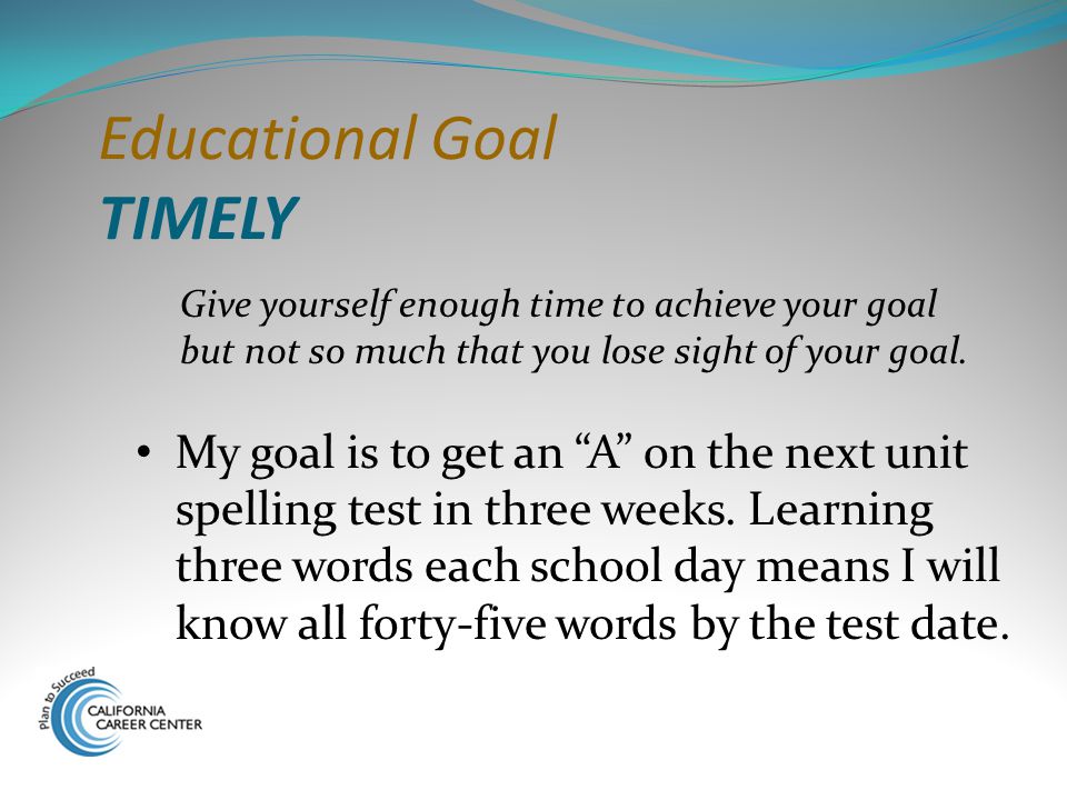 Educational Goal TIMELY