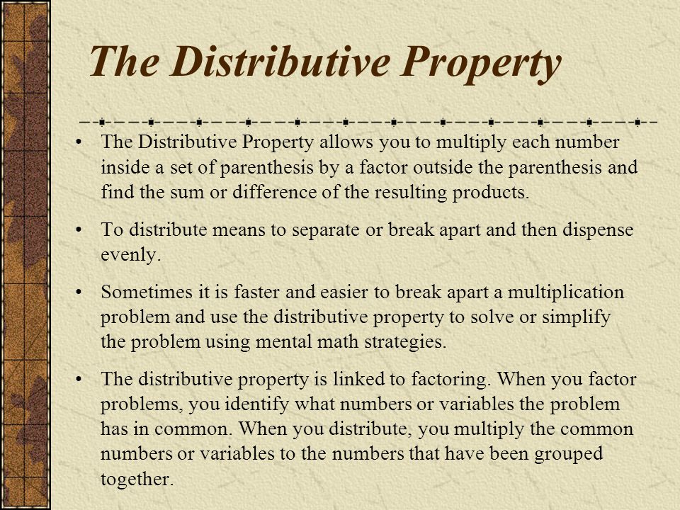 The Distributive Property
