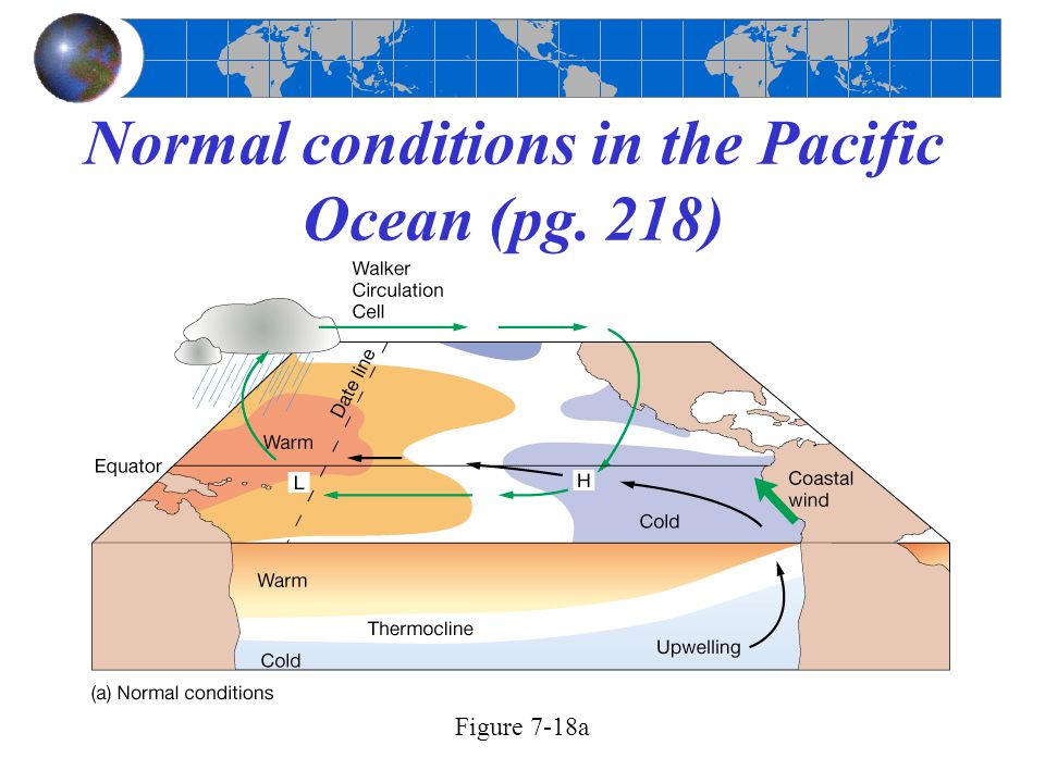Normal conditions in the Pacific Ocean (pg. 218)
