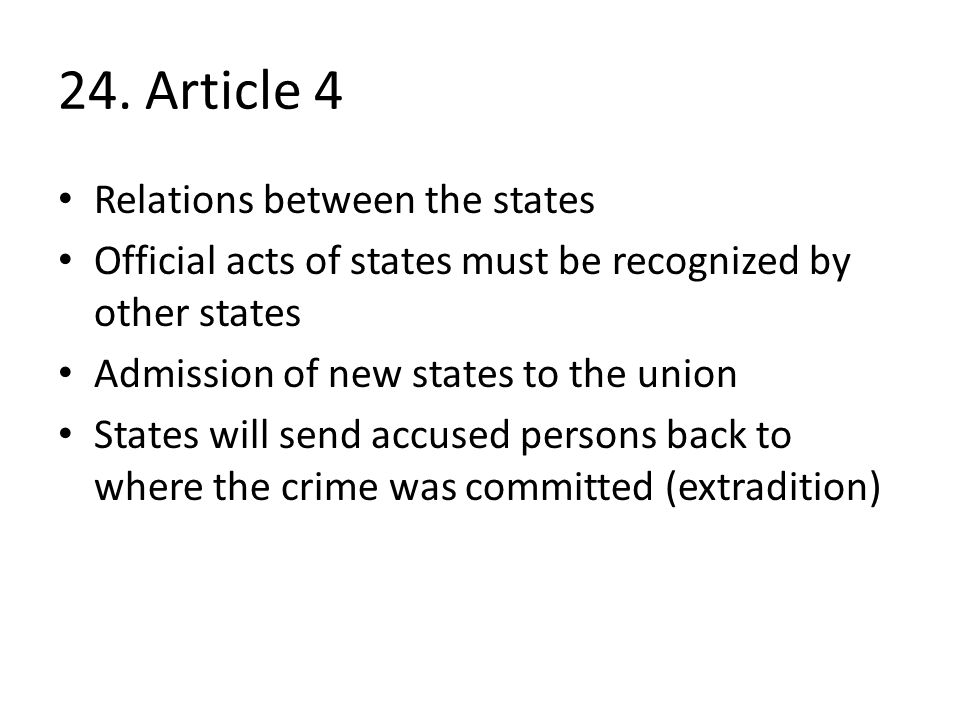 24. Article 4 Relations between the states