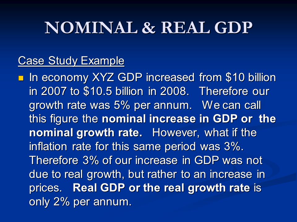 NOMINAL & REAL GDP Case Study Example