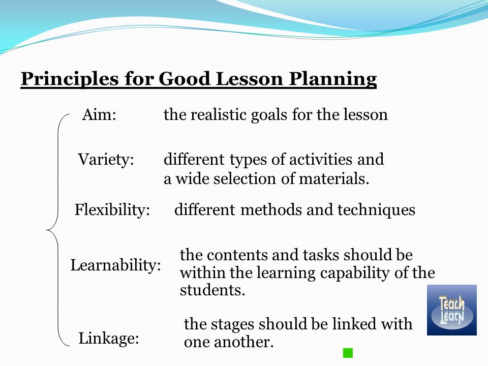 Principles for Good Lesson Planning