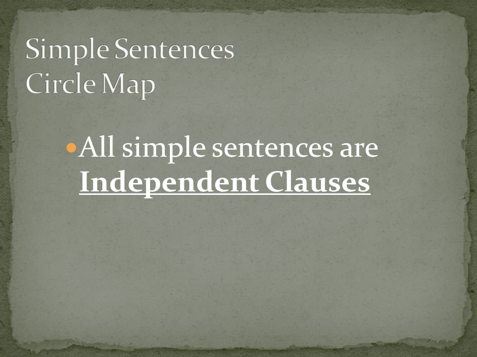 Simple Sentences Circle Map