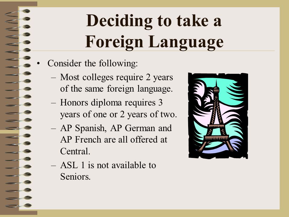 Deciding to take a Foreign Language