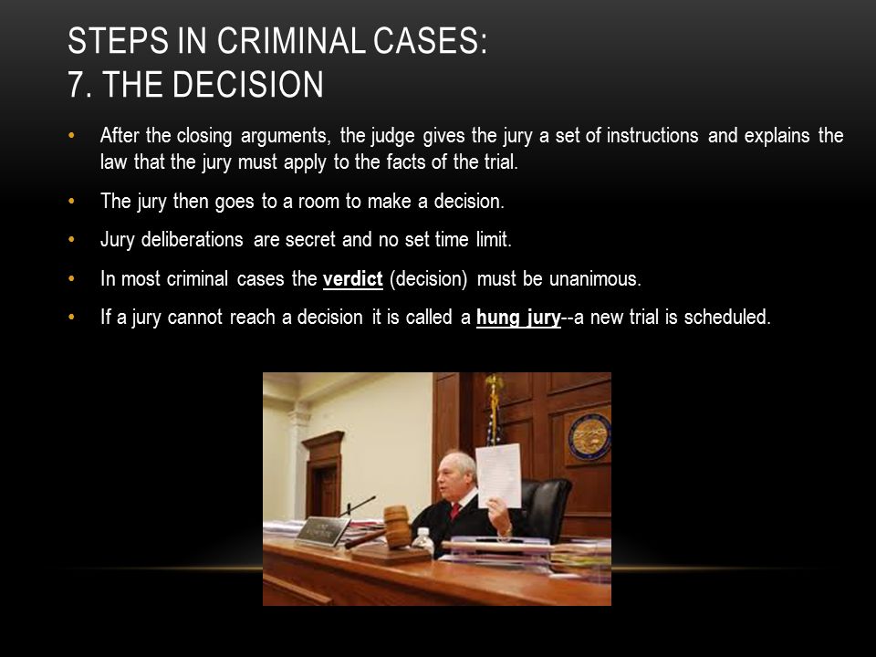 Steps in criminal cases: 7. the decision