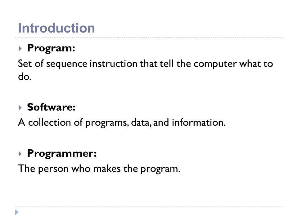 Introduction Program: