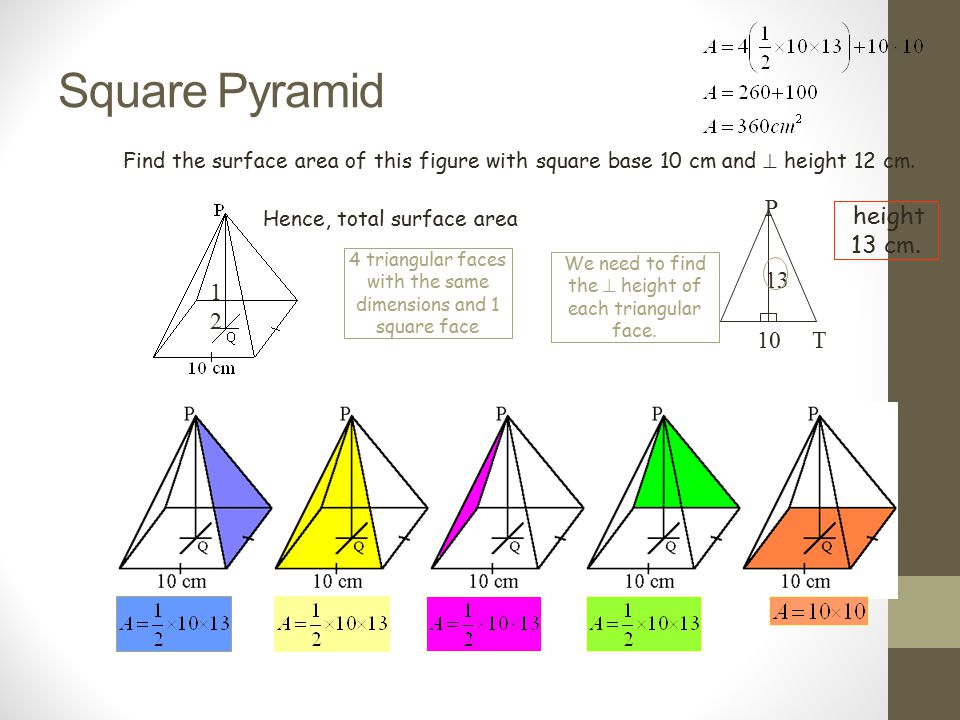 Square Pyramid P height 13 cm T