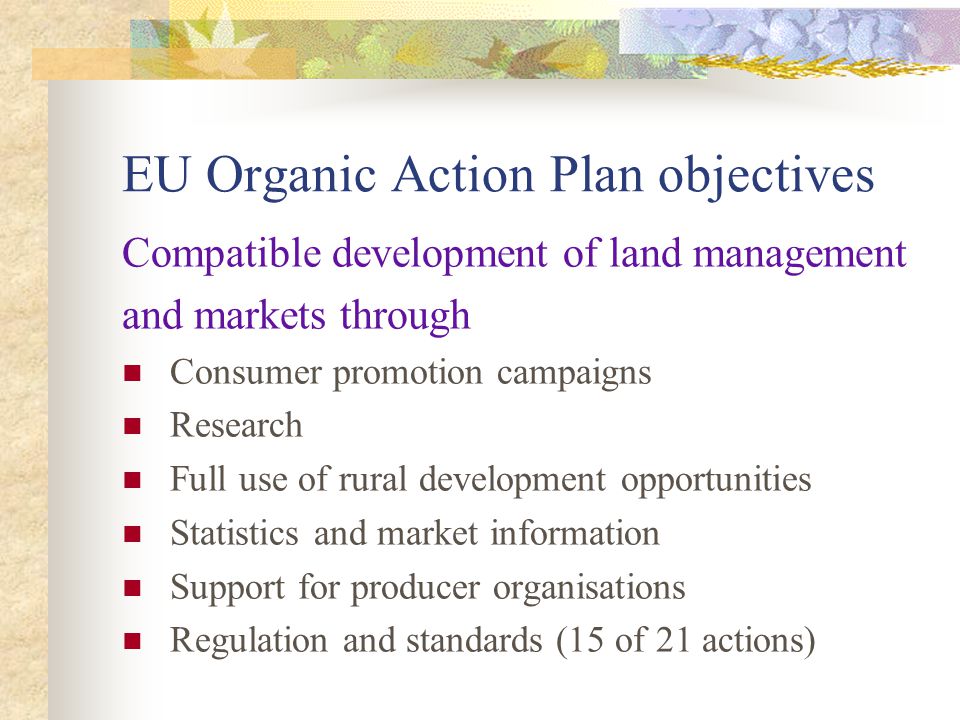 EU Organic Action Plan objectives
