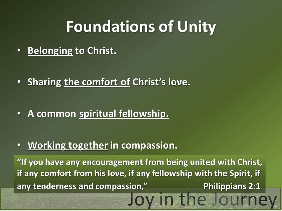 Foundations of Unity Belonging to Christ.
