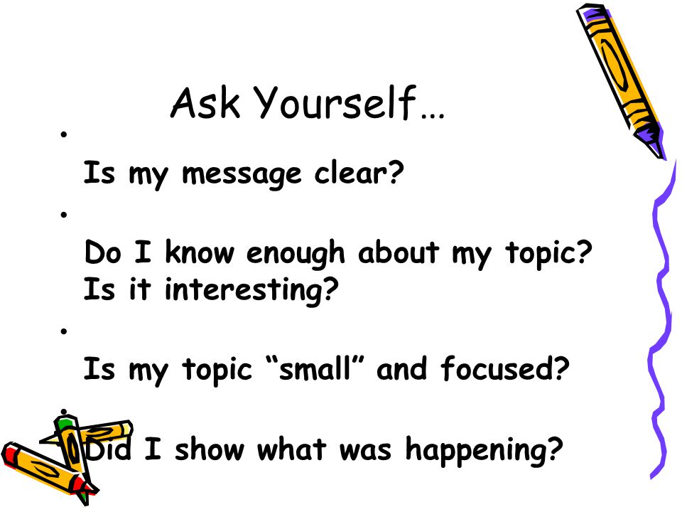 Ask Yourself… Is my message clear