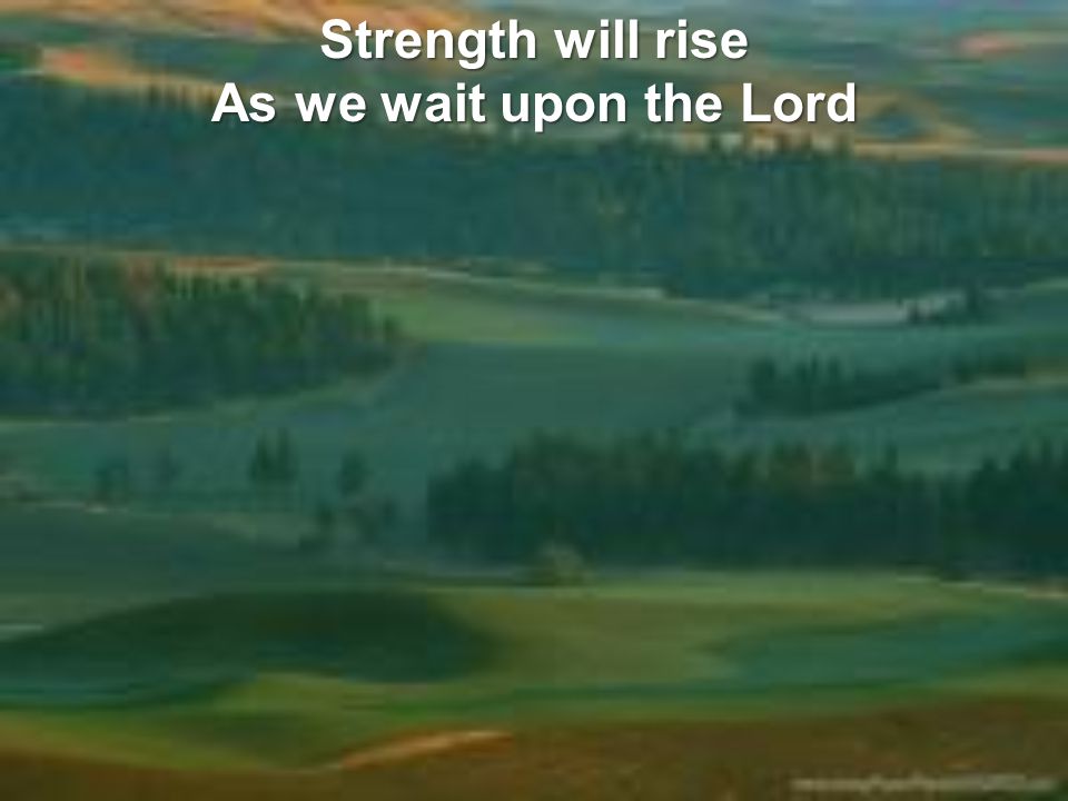 Strength will rise As we wait upon the Lord