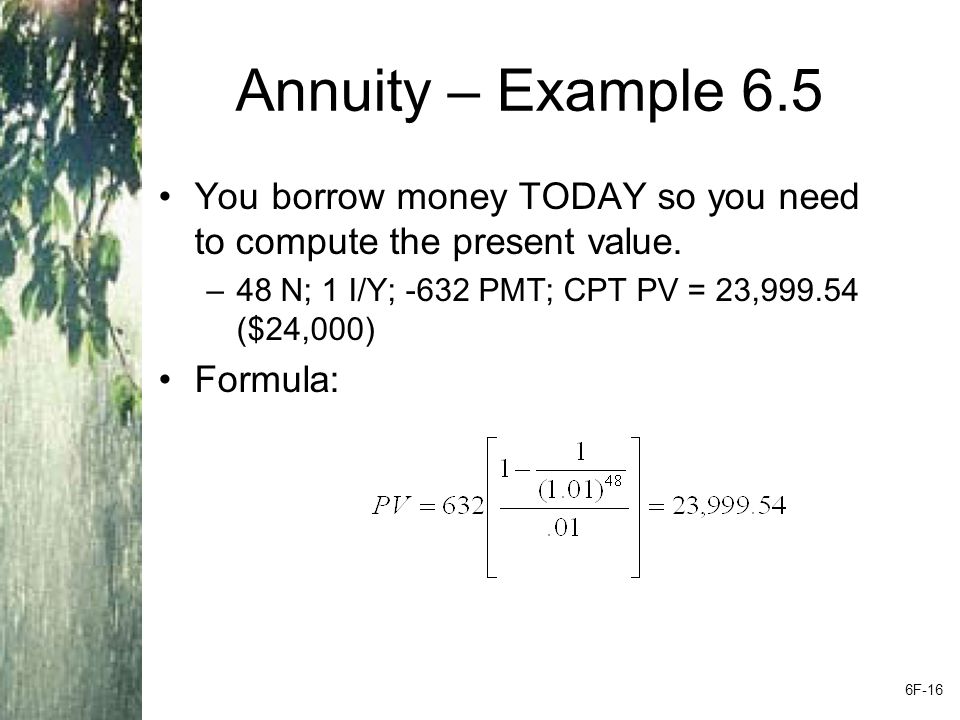 Annuity – Sweepstakes Example