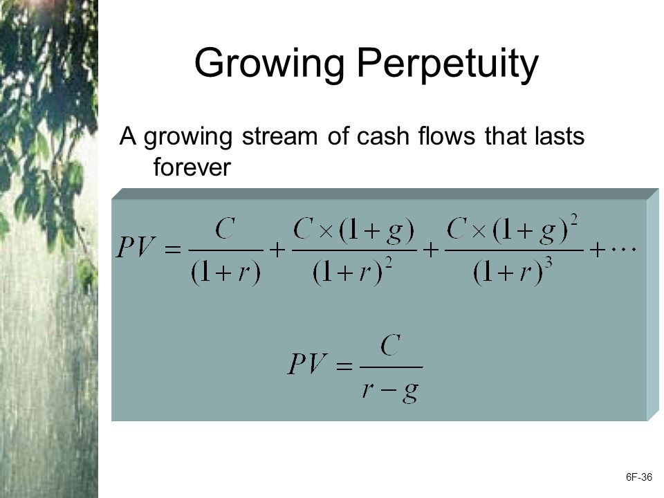 Growing Perpetuity: Example