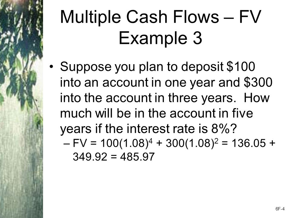 Multiple Cash Flows – Present Value Example