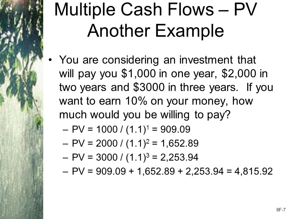Multiple Uneven Cash Flows – Using the Calculator