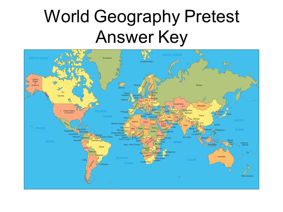 World Geography Pretest Answer Key