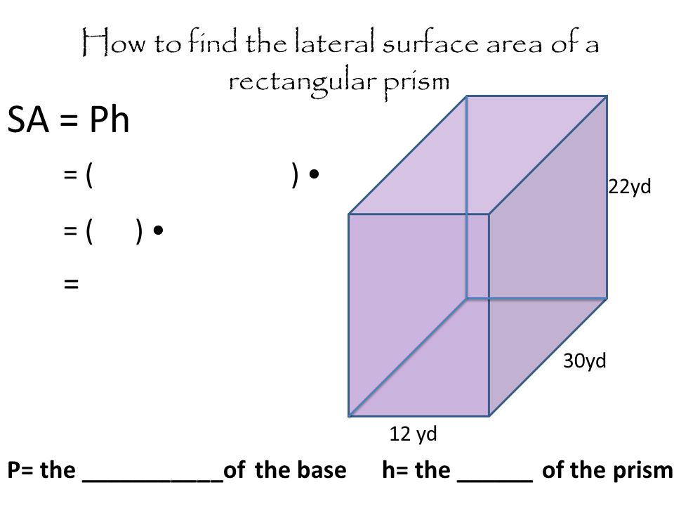 How to find the lateral surface area of a rectangular prism