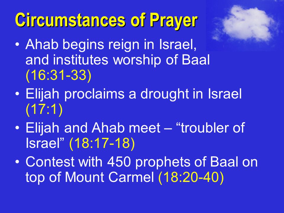 Circumstances of Prayer